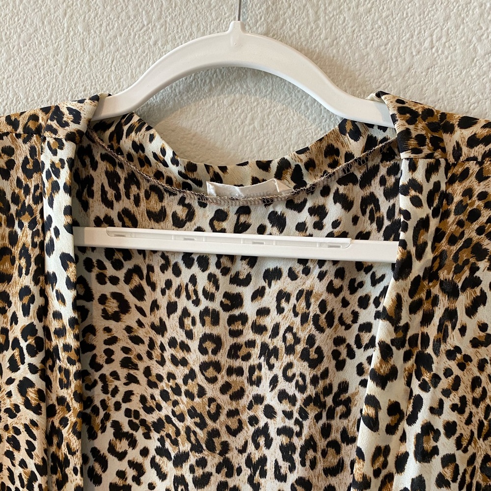 Leopard Print Open Front Cardigan